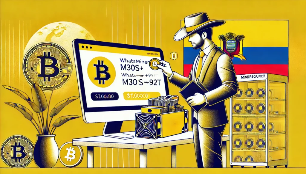Ecuadorian Client Purchases Bitcoin Miner Machine Whatsminer M30S+92T from MinerSource.shop